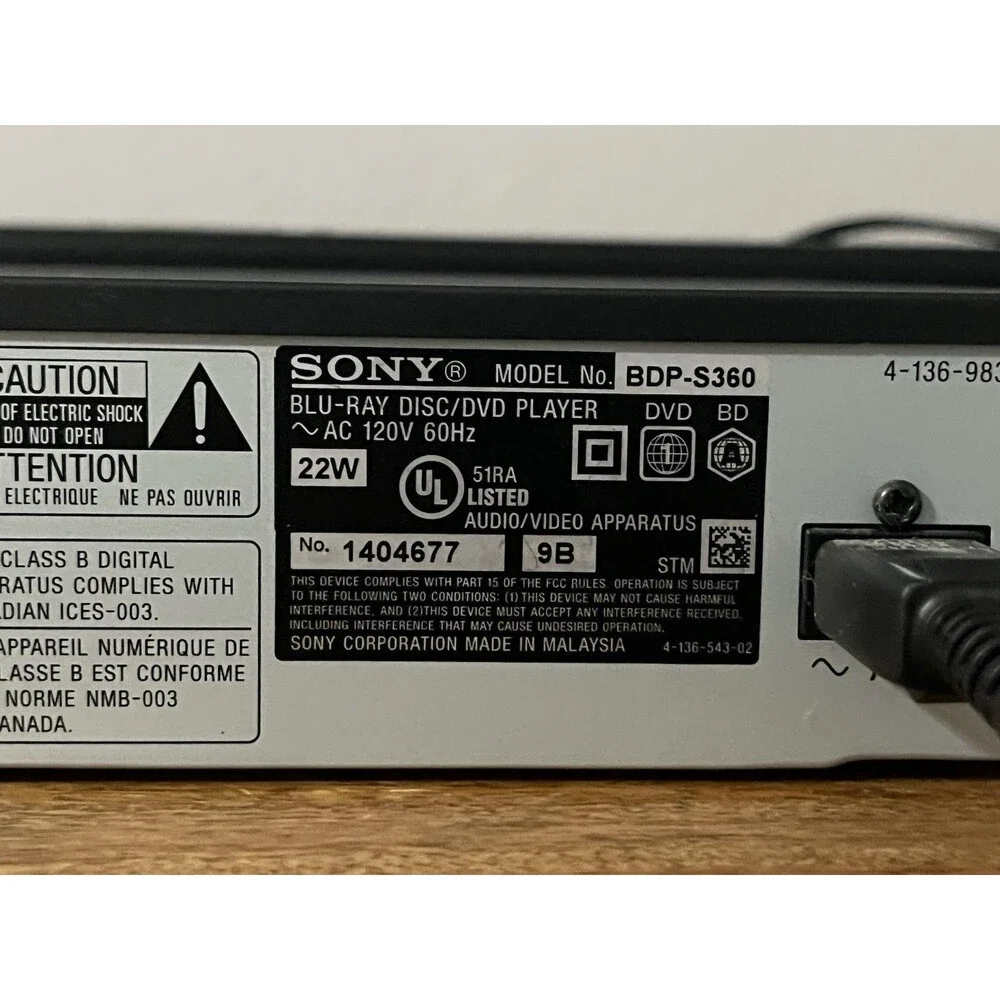 Sony BDP-S360 1080p AVCHD Smart Blu-Ray Disc DVD Player in Black